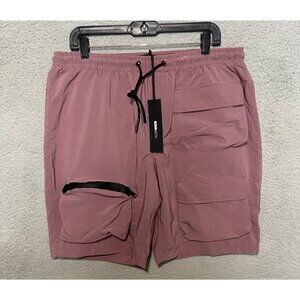NovaMen Cargo Shorts Mens Sz XL Game On Nylon Casual Shorts NWT PINK